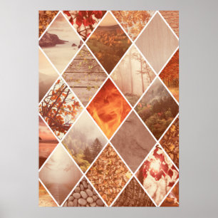 Herbst-Diamant-Muster Poster