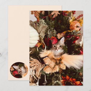 Herbst Die Cat-Posen für Herbst-Flachkarte