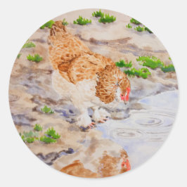 Herbst die Hühnerpfropfen Runder Aufkleber