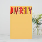 (Herbst) Diversity Senf Stationery Briefpapier (Stehend Vorderseite)