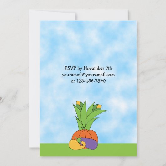 Herbst Donkey 1. Geburtstag Einladung (Rückseite)