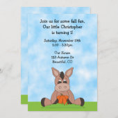 Herbst Donkey 1. Geburtstag Einladung (Vorne/Hinten)