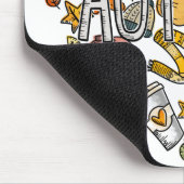 Herbst-Doodle-Herz Mousepad (Ecke)