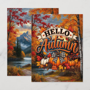 Herbst-Dreifachbildschirm-Hintergrundbild für Ultr Feiertagspostkarte