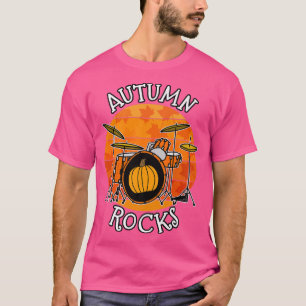 Herbst Drummer, Herbstrocken, Trommellehrer Musike T-Shirt