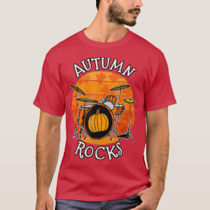 Herbst Drummer, Herbstrocken, Trommellehrer Musike T-Shirt