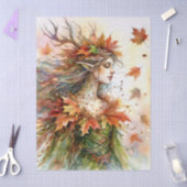 Herbst-Dryade fällt Blätter Seidenpapier (Basteln)