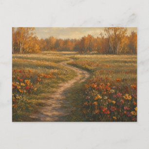 Herbst-Dschungel-Weg-Naturszene Postkarte