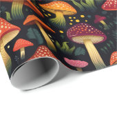 Herbst Dunkler Botanischer Pilz Goblincore Geschenkpapier (Rolleneckpunkt)