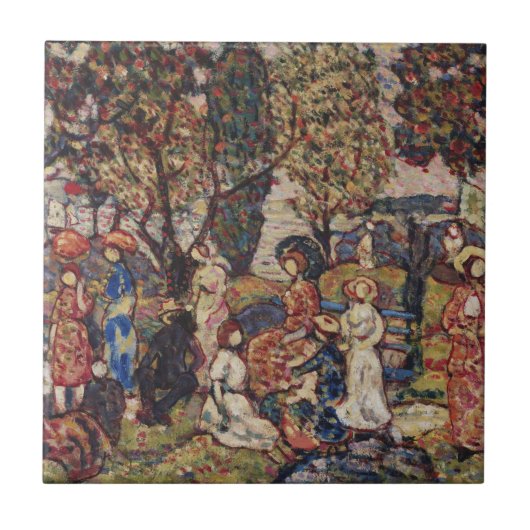 Herbst durch Maurice Prendergast, Vintage Kunst Fliese (Vorderseite)