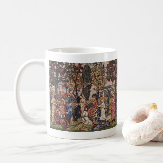 Herbst durch Maurice Prendergast, Vintage Kunst Kaffeetasse (Mit Donut)