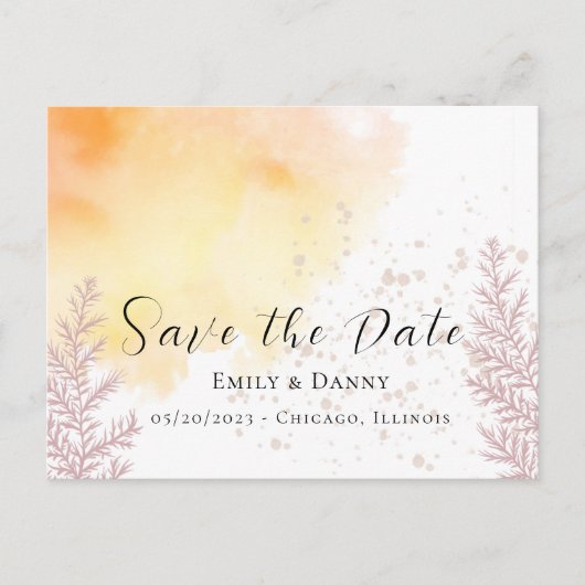 Herbst Duskywald Färben Save the Date Post Postkarte (Vorderseite)