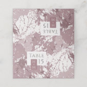 Herbst Dusty Rose Blätter Hochzeit Platzkarte (Außenseite Aufgefaltet)
