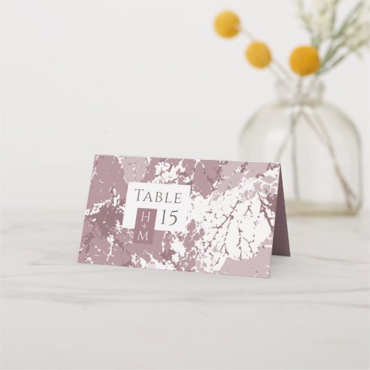 Herbst Dusty Rose Blätter Hochzeit Platzkarte (Rückseite)