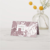 Herbst Dusty Rose Blätter Hochzeit Platzkarte (Vorderseite)