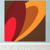 Herbst. Dynamic Brown Orange Red Abstrakt Art Leinwanddruck (Insitu (Holzboden))