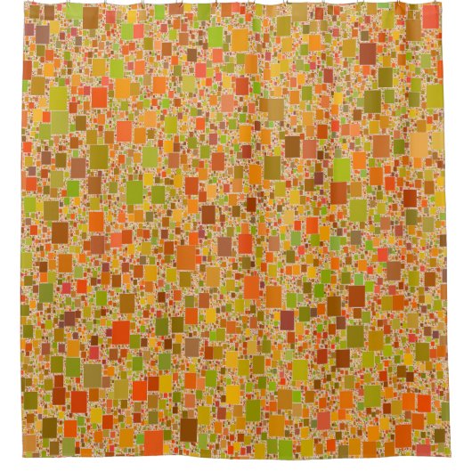 Herbst-Echo mit Ziegeln gedeckter abstrakter Duschvorhang (Vorderseite)