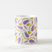 Herbst | Eggplant Gelbes Blattfolienmuster Kaffeetasse (Mittel)
