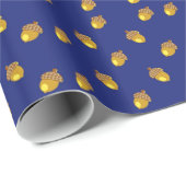 Herbst-Eichelmuster Geschenkpapier (Rolleneckpunkt)