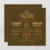 Herbst-Eicheln und Eichen-Blätter, das Einladung (Vorne/Hinten)