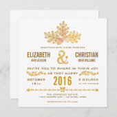 Herbst-Eicheln und Eichen-Blätter, das Einladung (Vorne/Hinten)