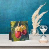 Herbst Eicheln | Wasserfarbe Herbst Rot Grün Fotoplatte (InSitu)