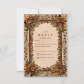Herbst-Eichenblatt-Hochzeit RSVP Karte (Vorderseite)