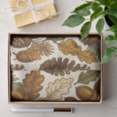 Herbst-Eichenblatt-Kieferzapfen-Muster Seidenpapier (Geschenk)