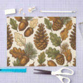 Herbst-Eichenblatt-Kieferzapfen-Muster Seidenpapier (Handwerk)