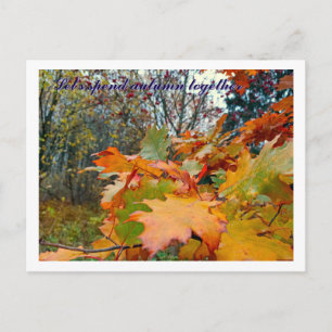 Herbst-Eichenblätter & Beeren individuell Postkarte