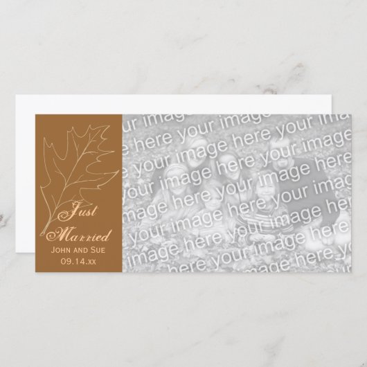 Herbst Eichenholz Eichenholzkarte nur verheiratet Ankündigung (Vorne/Hinten)