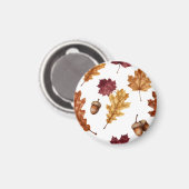Herbst-Eichenlaub-Ahorn-Wasserfarben-Muster Magnet (Vorderseite/Rückseite)