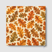 Herbst-Eichenlaub-Muster | Gemütliche Naturästheti Gästebuch (Rückseite)