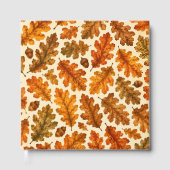 Herbst-Eichenlaub-Muster | Gemütliche Naturästheti Gästebuch (Vorderseite)