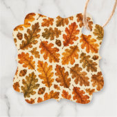 Herbst-Eichenlaub-Muster | Gemütliche Naturästheti Geschenkanhänger (Rückseite)