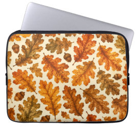 Herbst-Eichenlaub-Muster | Gemütliche Naturästheti Laptopschutzhülle
