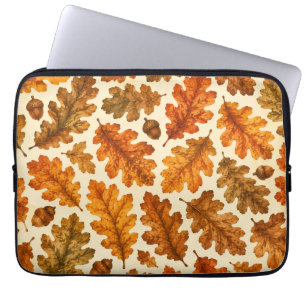Herbst-Eichenlaub-Muster Gemütliche Naturästheti Laptopschutzhülle