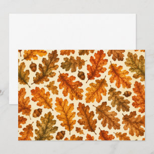 Herbst-Eichenlaub-Muster Gemütliche Naturästheti Mitteilungskarte