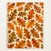 Herbst-Eichenlaub-Muster | Gemütliche Naturästheti Planer (Vorderseite)