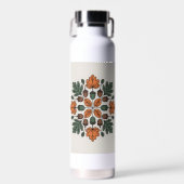 Herbst-Eichenlaub- und Eichel-Mandala-Wasserflasch Trinkflasche (Vorne)