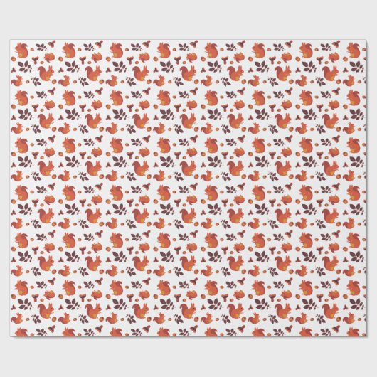 Herbst Eichhörnchen Acorn Geschenkpapier (Flach)