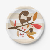 Herbst-Eichhörnchen auf Teller eines Niederlassung (Vorderseite)