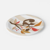 Herbst-Eichhörnchen auf Teller eines Niederlassung (Schrägansicht)