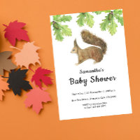 Herbst-Eichhörnchen-Baby-Shower-Einladung