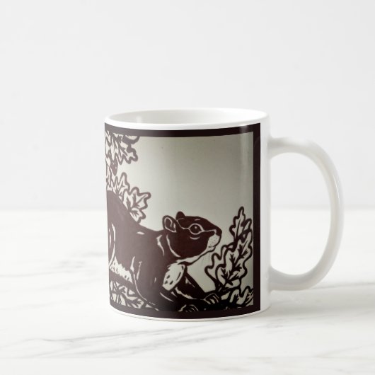 Herbst Eichhörnchen Brawn Tile Kunst Herbst Waldla Kaffeetasse (Rechts)
