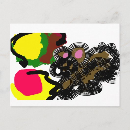 Herbst Eichhörnchen flauschig Postkarte (Vorderseite)