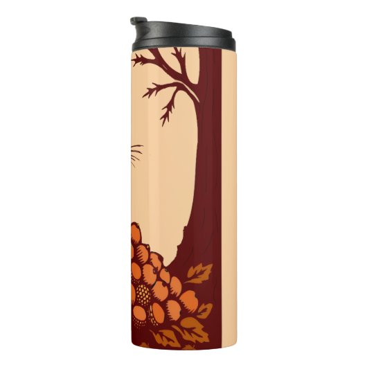 🐿️ Herbst-Eichhörnchen Isolier-Reisebecher Thermosbecher (Nach rechts gedreht)