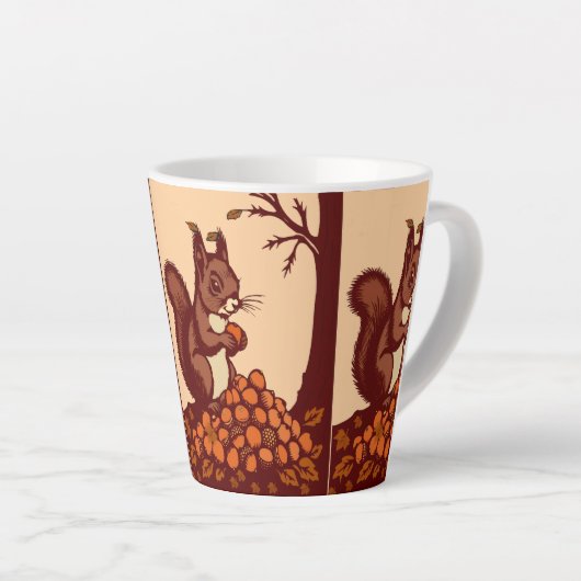 🐿️ Herbst-Eichhörnchen-Latte-Mug Milchtasse (Rechte Ecke)