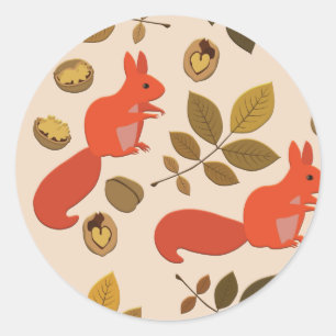 Herbst-Eichhörnchen Runder Aufkleber