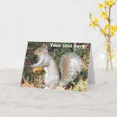 Herbst-Eichhörnchen-Schablone Karte (Gelbe Blume)